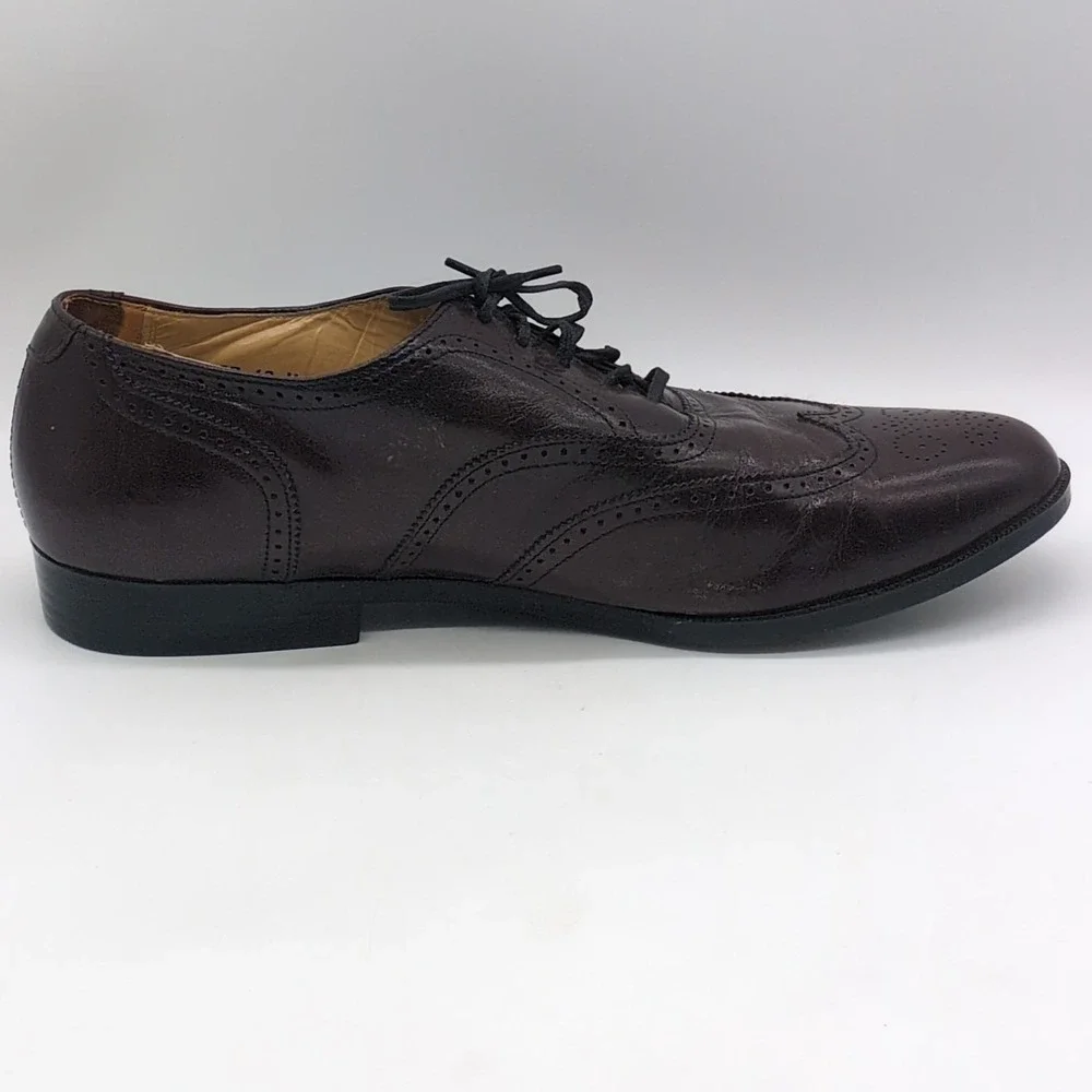 Nunn Bush Shoes Mens‎ Brown 12 Leather Wingtip Oxfords Dress Lace Up 73902